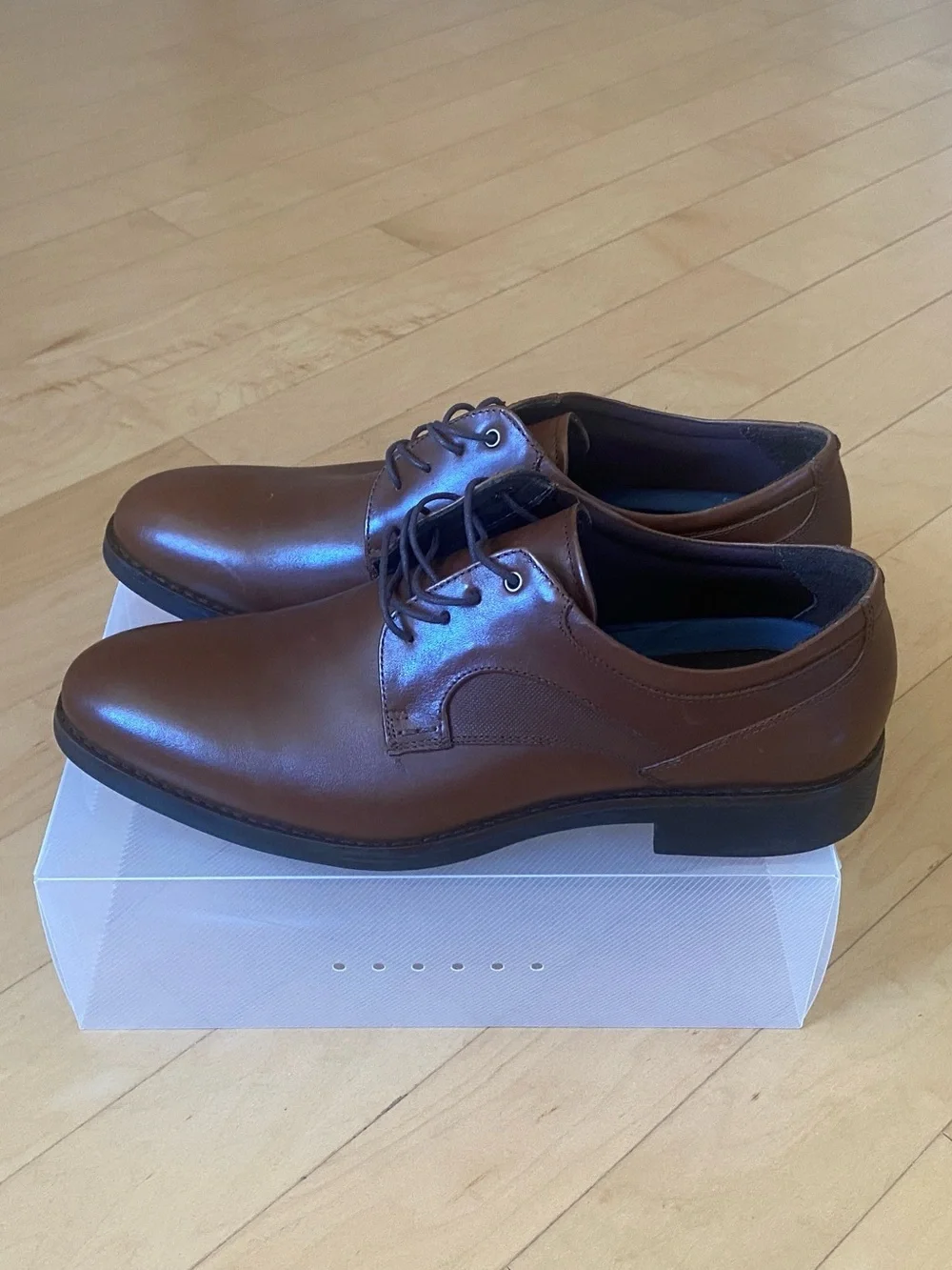 Johnston & Murphy Holcomb Waterproof Leather Brown Plain Toe Derby Shoes